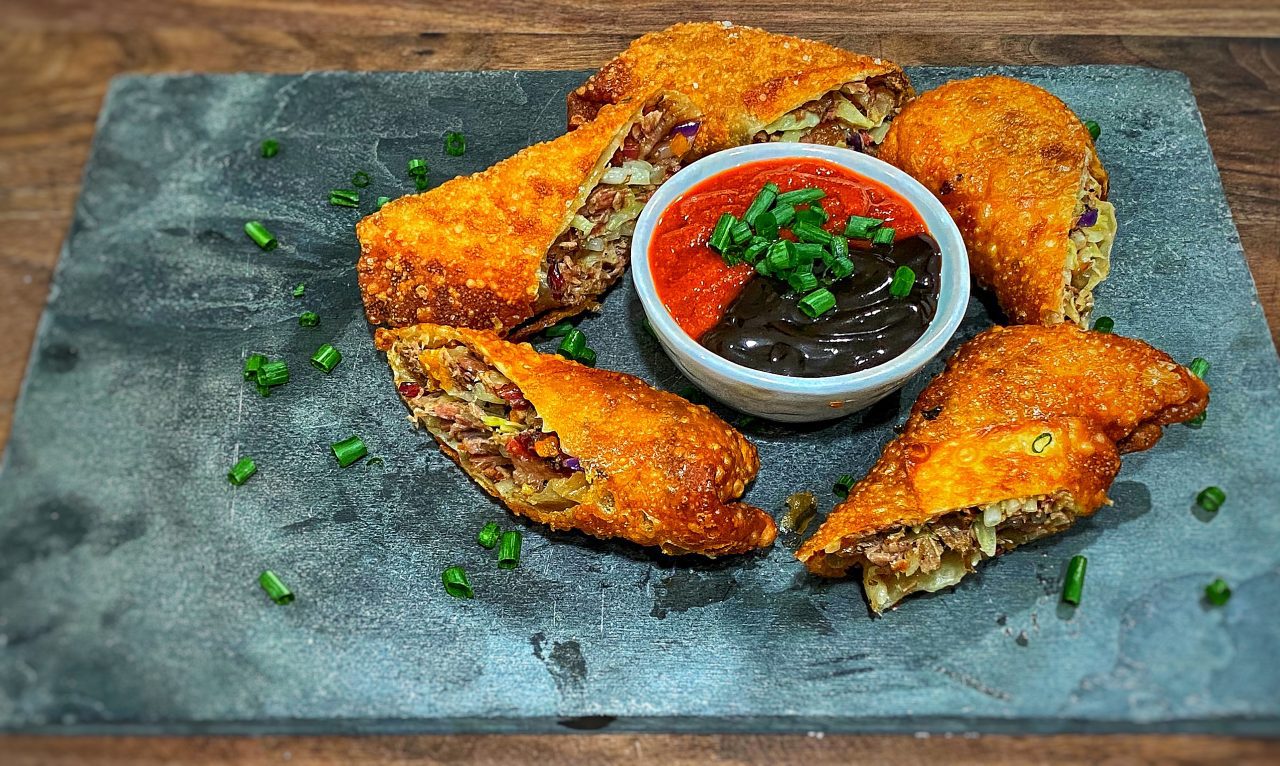 Brisket Egg Rolls Cooking with CJ