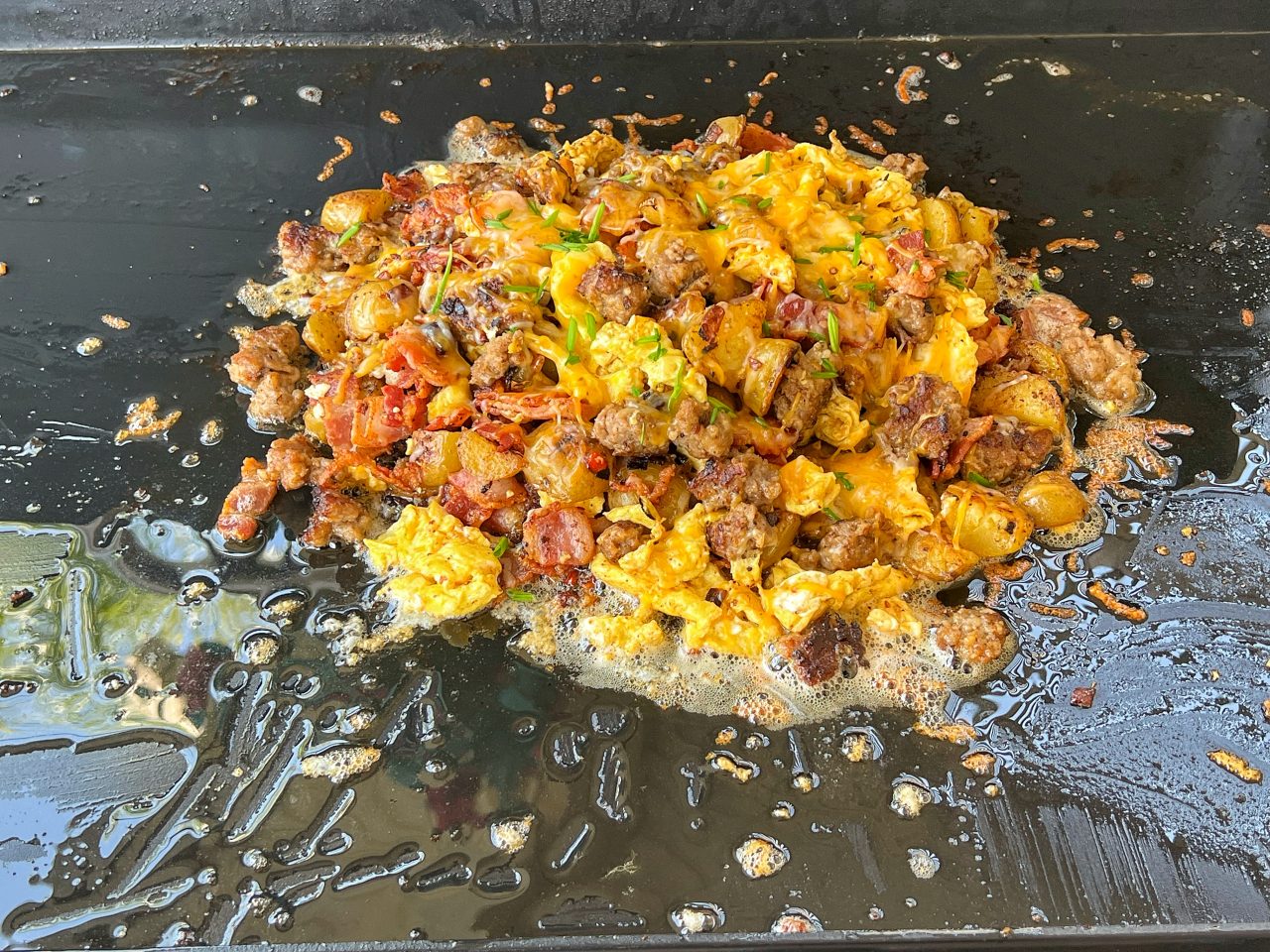 Griddle Breakfast Scramble! Cooking with CJ