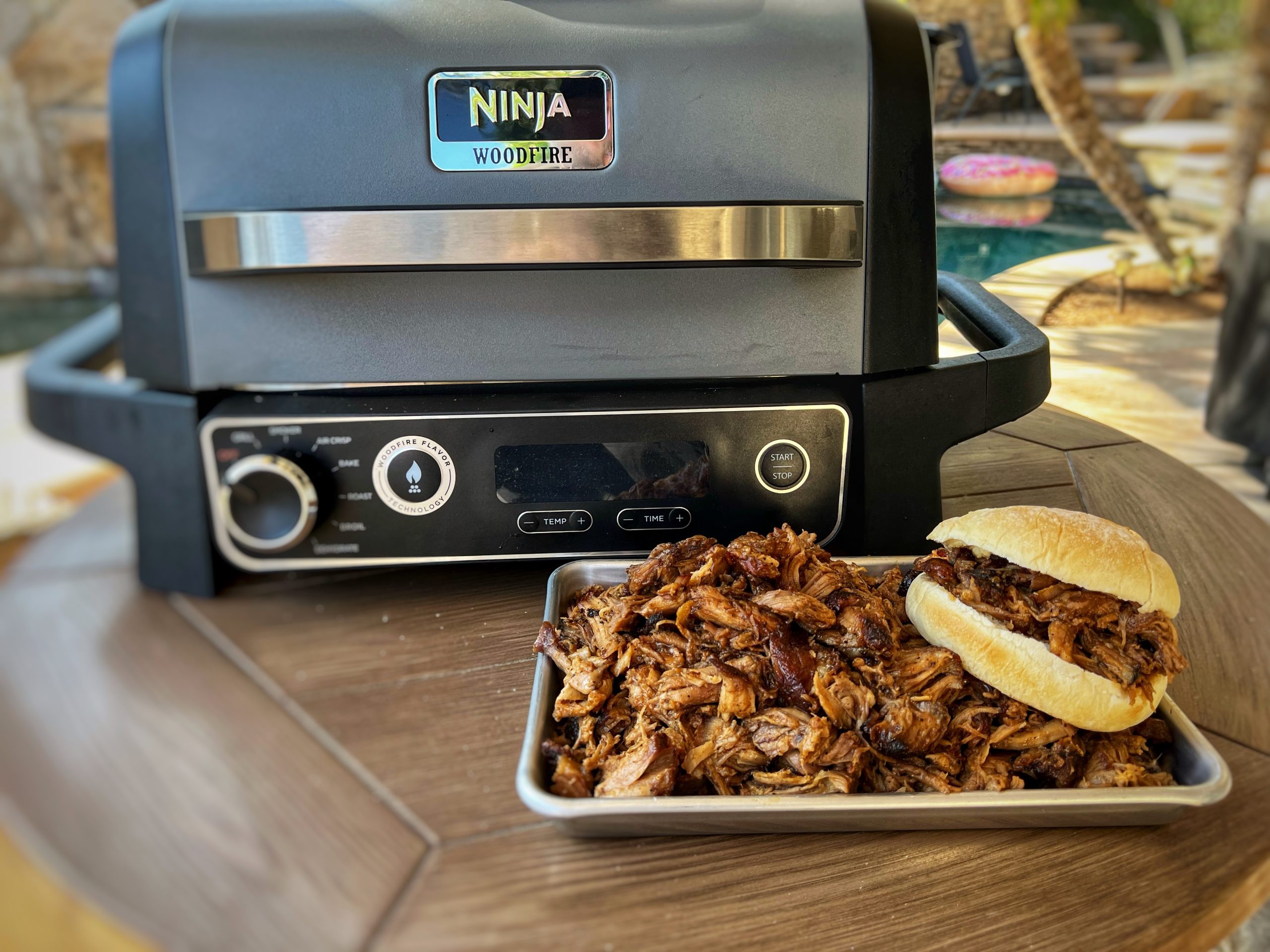 NINJA WOODFIRE OUTDOOR GRILL SMOKED PULLED PORK! Ninja Woodfire Grill  Recipes! 