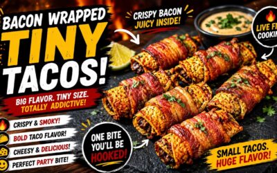 Bacon Wrapped Beef and Cheese Mini Tacos