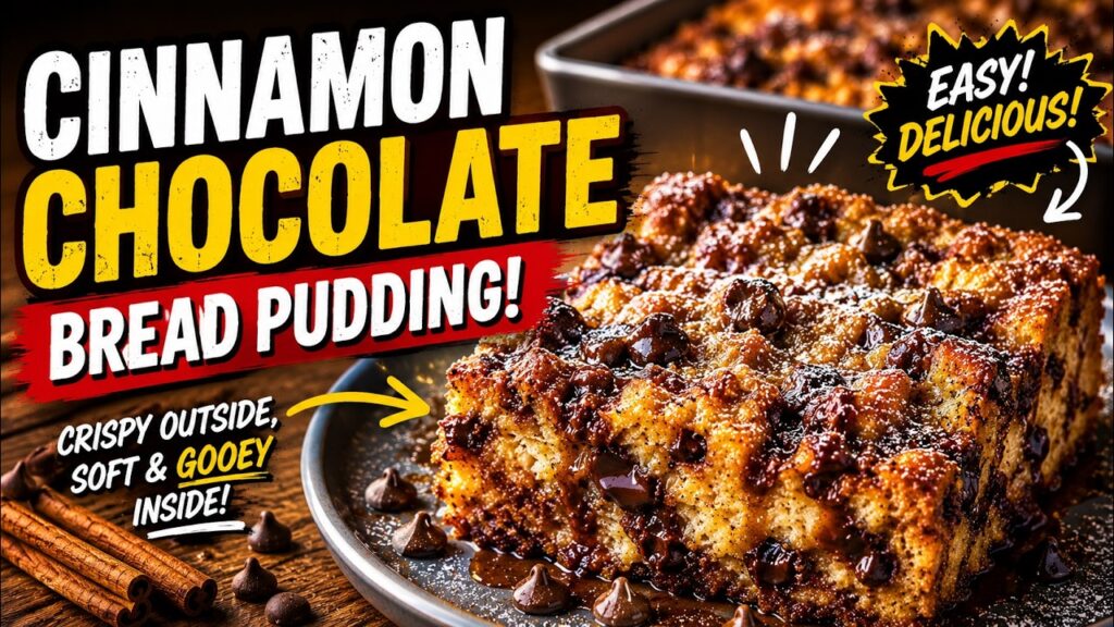 Chocolate Chip Cinnamon Roll Bread Pudding That Tastes Like a Bakery Made It!