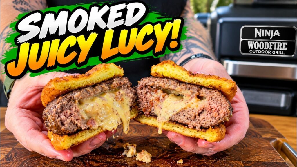 You Need to Try This Juicy Lucy Burger on the Ninja Woodfire Grill!