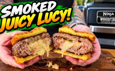 Juicy Lucy Burger on the Ninja Woodfire Grill
